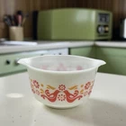 Vintage Pyrex Friendship Casserole Dish 1 Qt. 473 1970s Red Orange Birds No Lid