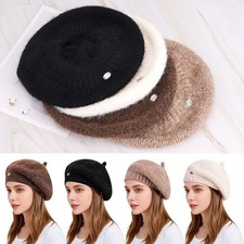 Women's Beret Hat French Style Artist Cap Solid Color Wool Casual Classic Warm