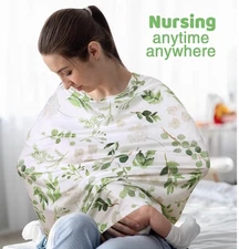 Plant Lovers Nursing Cover Breastfeeding and Carseat Stroller Cover Soft Floral