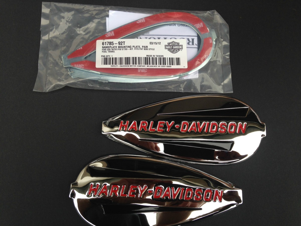 ジミン党代表様用タンク Harley 1936-1946 Fuel Tank Nameplate oem 61769-40 T with mounting