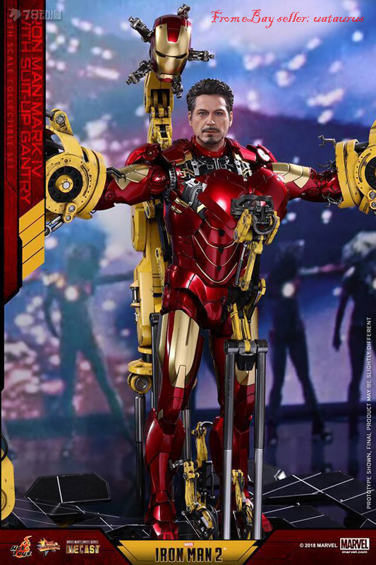 Perfect HotToys 1/6 Mms462 Iron Man 2 Mark Iv With Suit-Up Gantry