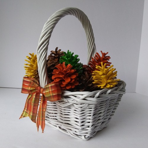 Fall Centerpiece Fall Painted Pinecone Basket Fall Arrangement Fall Home Decor - Picture 4 of 11