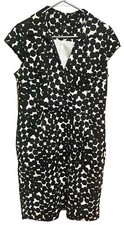 Ann Taylor Dress Women's Sz 10 Large Polka Dot Sleeveless Front Pockets Lined