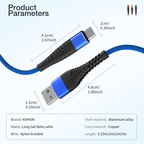 6 ft 10 ft USB Type C Data Cable Fast Charging Cord for Samsung S24 S23 S22 S21 - Picture 11 of 15