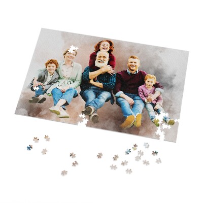 Personalized Jigsaw Puzzle | 110 Pieces | Photo Printed | Watercolor Crop Effect