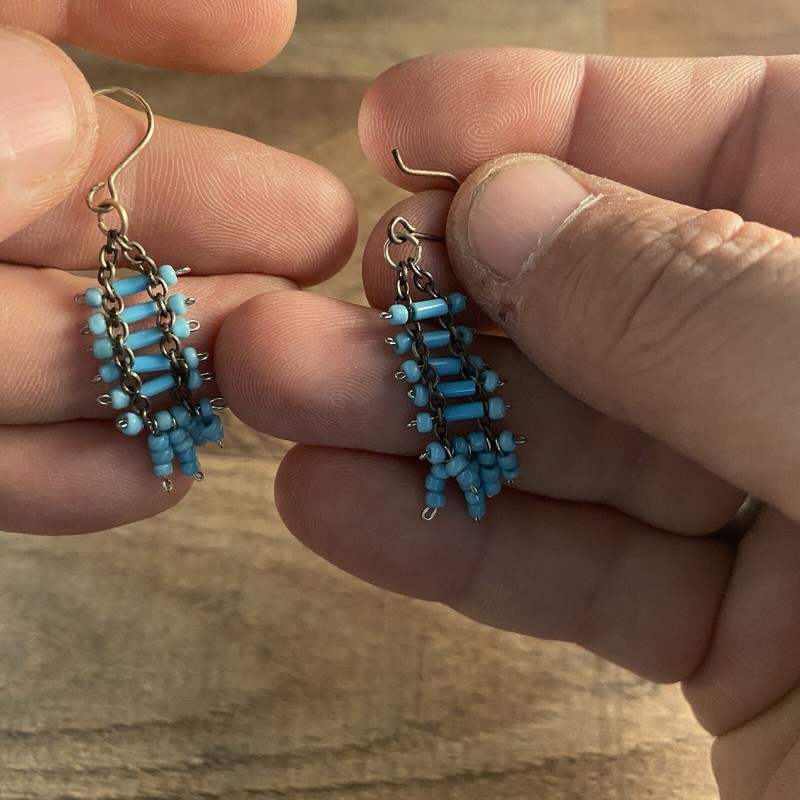 Beaded Ladder Dangle Drop Earring Set Costume Jewelry