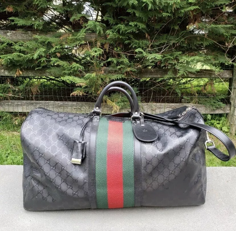 Gucci Imprimé Monogram Web Duffle Bag (Fiat 500) - Black Weekenders, Bags -  GUC928939