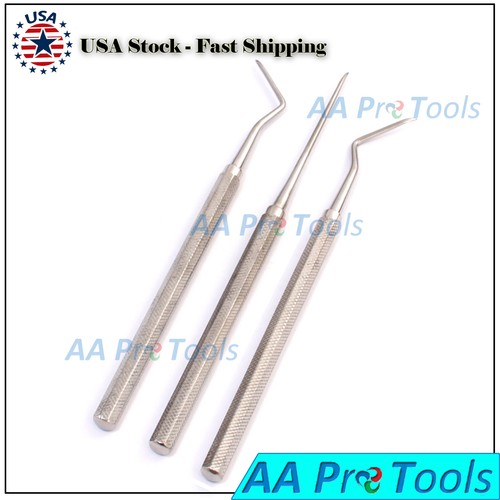 3 Apical Root Tip Picks Dental Elevator Left, Right and Straight Instruments - Picture 2 of 2