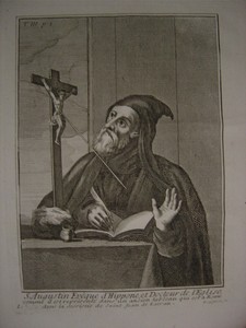 Engraving Religious Religion Portrait Of Saint Augustine Bishop Of Hippo Annaba Ebay
