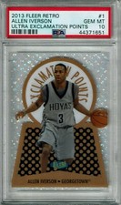 💎2013 Fleer Retro Allen Iverson Ultra Exclamation Points PSA GEM MINT 10💎