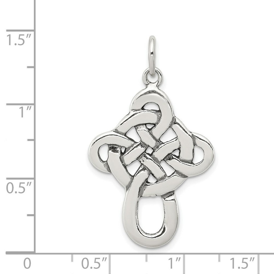 Sterling Silver 925 Antiqued Finish Celtic Knot Cross Charm Pendant 1.5 ...