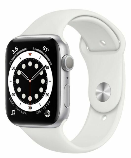 Apple Watch Series 6 44mm Aluminium Case with White Sport Band