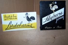 Lot 2 petites plaques publicitaires vintage Ladycharme Lordcharme années 60 tbe