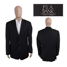 Jos A Bank Traveler Collection Tailored Twill Wool Charcoal Gray Suit Jacket 44L