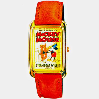 Mickey Steamboat Willie Poster Watch Seiko Lorus GoldTone  display picture 3