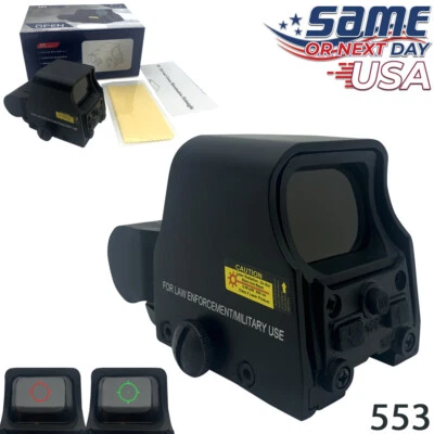 Red Green Dot Holographic Reflex Sight, Tactical Optics Model 553 w/Battery! USA