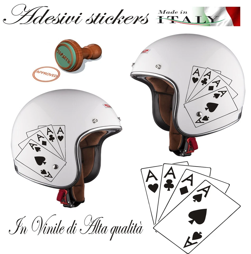 WORLDCUSTOMCHOPPER 2 ADESIVI STICKERS QUATTRO ASSI HARLEY DAVIDSON SERBATOIO-CASCO MOTO