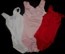 NWT Main Street Dance Ballet Tank Leotard Lt Pink, White or Red Girls Szs 88297