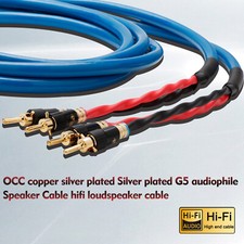 HiFi Speaker Cables Audio Single-wire Loudspeaker Cord Banana/Spade Connectors