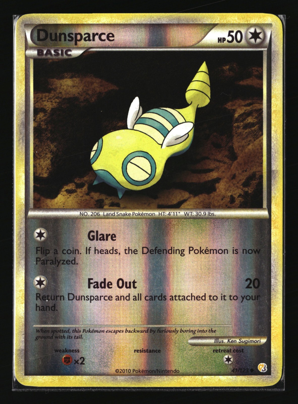 Pokemon DUNSPARCE 41/123 Reverse Holo (2010 HeartGold SoulSilver) LP/Light Play