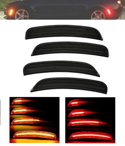 For 2015-2020 Dodge Charger 4Pcs Dynamic LED Side Marker Bumper Indicator Light - Picture 2 of 10