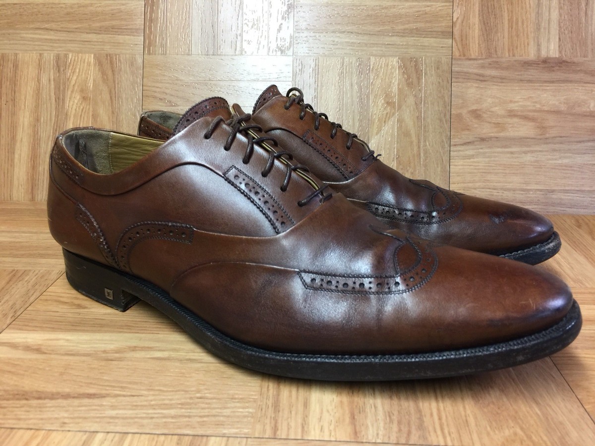 Auth? Louis Vuitton Wingtip Oxford Brogue Burnished Brown  display picture 2