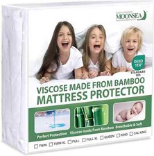 Protector De Colchon Impermeable Tamano Doble, Amigable Con La Piel Y Transpi...