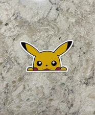 Pikachu Face Sticker l Gloss or Holographic Laminate l Waterproof Decal