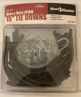 NEW HAUL MASTER 15 In Heavy Duty EPDM Tie Down Set 20 Pc