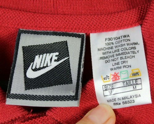 NOS 90s vintage Nike polo t-shirt pique cotton tshirt deadstock golf tennis M L - Picture 4 of 6