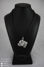 Staffy Bull Terrier silver covered necklace, high quality keychain Art Dog