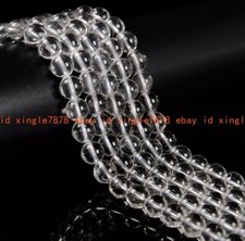 Clear Crystal Smooth Round Loose Beads Size 6mm 8mm 10mm 12mm 15" Strand