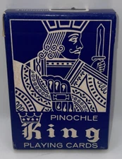 VTG US Playing Card Co King Pinochle Deck Cincinnati Ohio Made USA 512 Blue