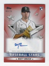 2022 Topps Update #BSA-MB Matt Brash RC Baseball Stars Auto Red #'d 03/25 READ
