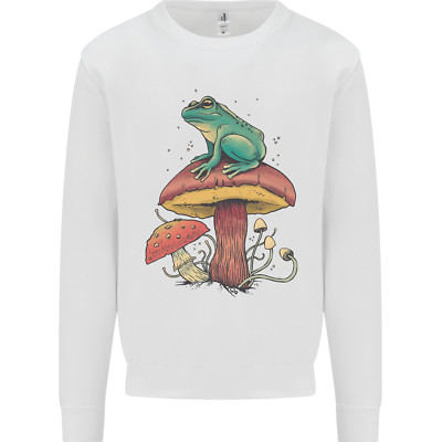 Ein Frosch sitzt auf einem Pilz Kinder Sweatshirt Pullover