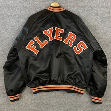 Rare Vintage Chalk Line XL Philadelphia Flyers Starter Style Spellout Jacket 80s