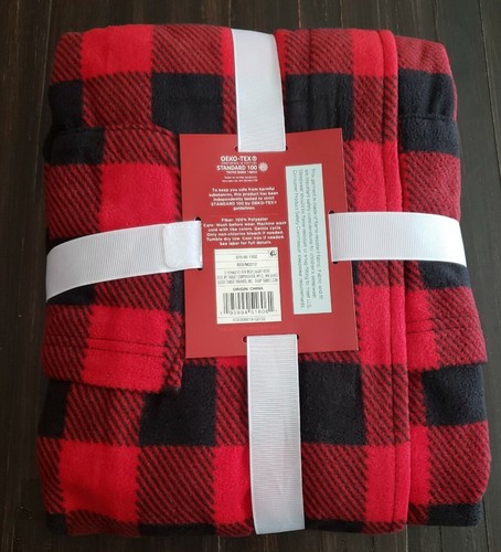Kids' Size 8 Robe w/ Sash & Pockets Red & Black Buffalo Plaid Fleece Unisex NWT - Picture 3 of 3