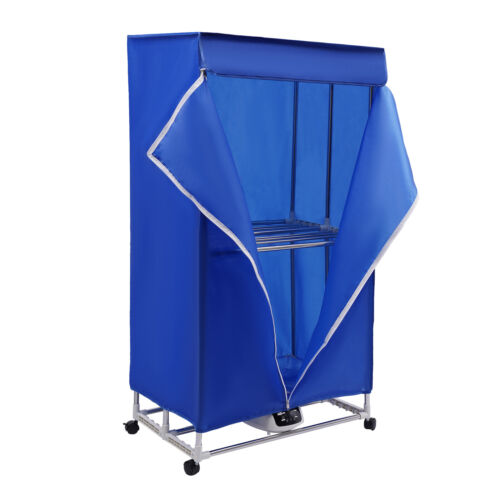 Portable Electric Clothes Dryer Indoor Wet Laundry Warm Air Drying Blue 110V - Picture 8 of 20