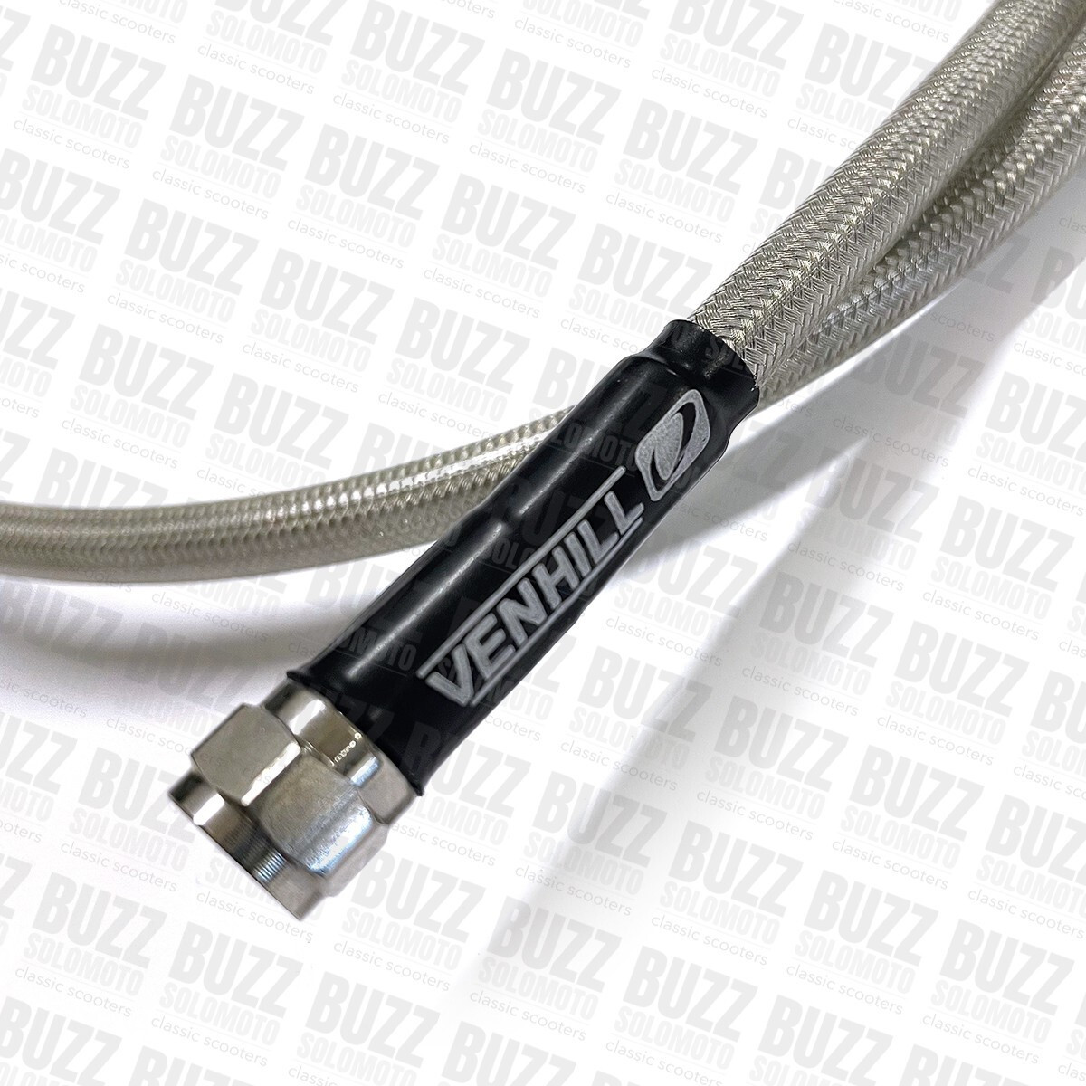 Lambretta Hydraulic Disc Brake Braided Hose Venhill With Washers Silver