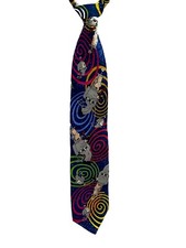 Men’s Necktie 100% Silk Dilbert Future Space Walk Swirls Made in USA