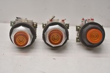 Westinghouse Orange PushButton Switches W/ PB1B & PB1A Terminal Blocks Lot of 3