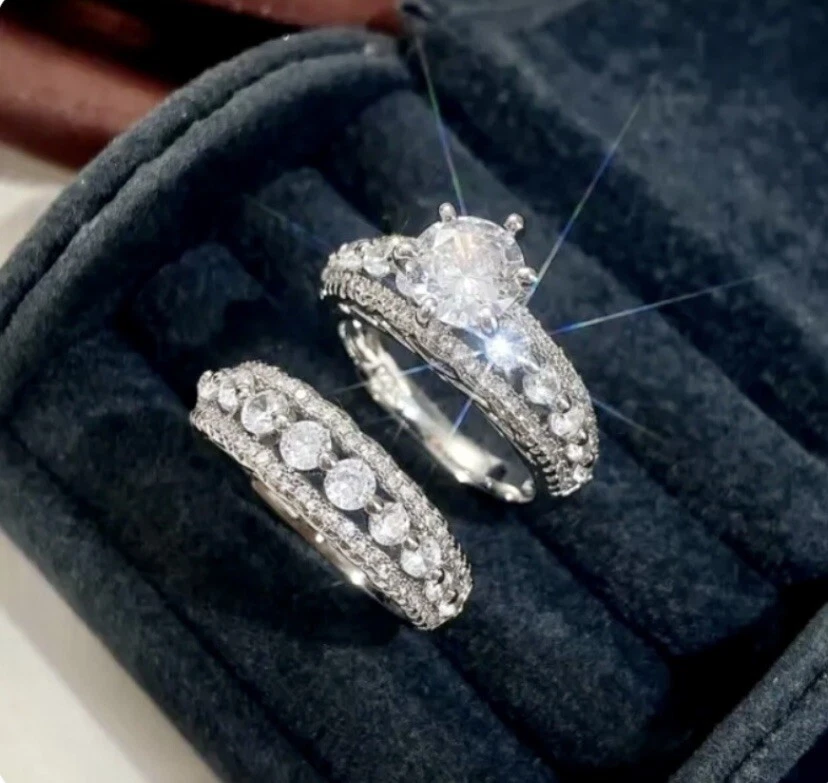 精美工艺女式订婚婚礼套装-水晶钻石 — 第 2/2 张图片