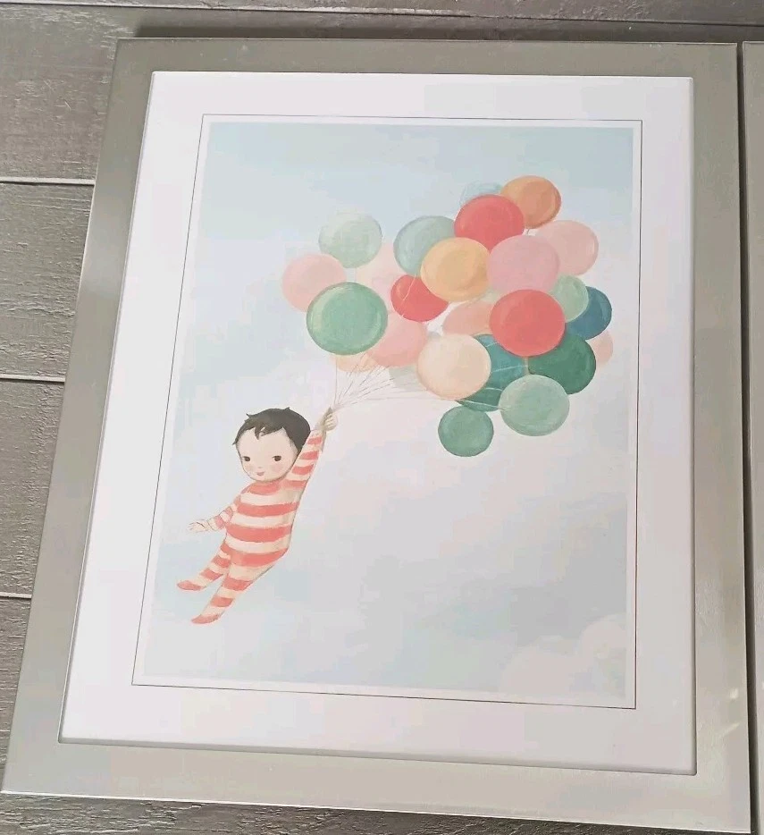 Set of 3 Dream World Framed Prints Superhero Kids Balloon Baby Storytime Nursery - Image 4 of 4
