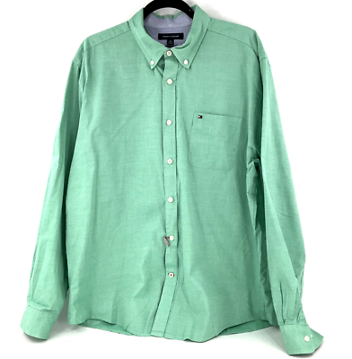 tommy hilfiger custom fit dress shirt Tommy Hilfiger Men's Oxford Shirt Custom Fit, Bright White Large