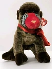 TY Plush Baboon Plush Beanie Baby Cheeks Monkey Vtg Rare Retired 1999 Valentines