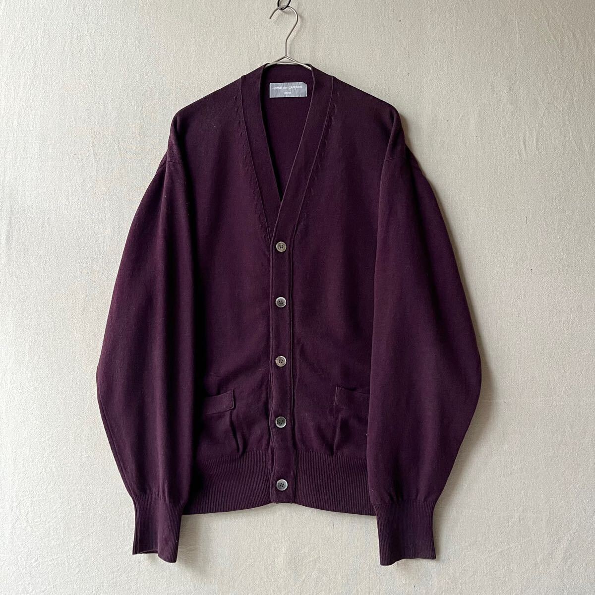 Ad1997 Comme Des Garcons Homme Knit Cardigan / Wool Purple Ad1997 Comme Des Garcons Homme Knit Cardigan / Wool Purple