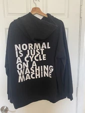Dubgee by Whoopi 'Normal is Just a Cycle' Graphic Hoodie Sweatshirt Pullover, XL