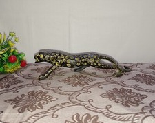 Walking Jaguar Statue Brass Tiger Inspired Idol Bedroom Table Decoration CA418