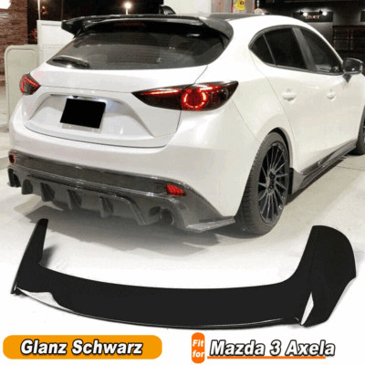 Passt für Mazda 3 Axela Schrägheck 14-17 Glanz Schwarz Dashspoiler Spoiler Lippe