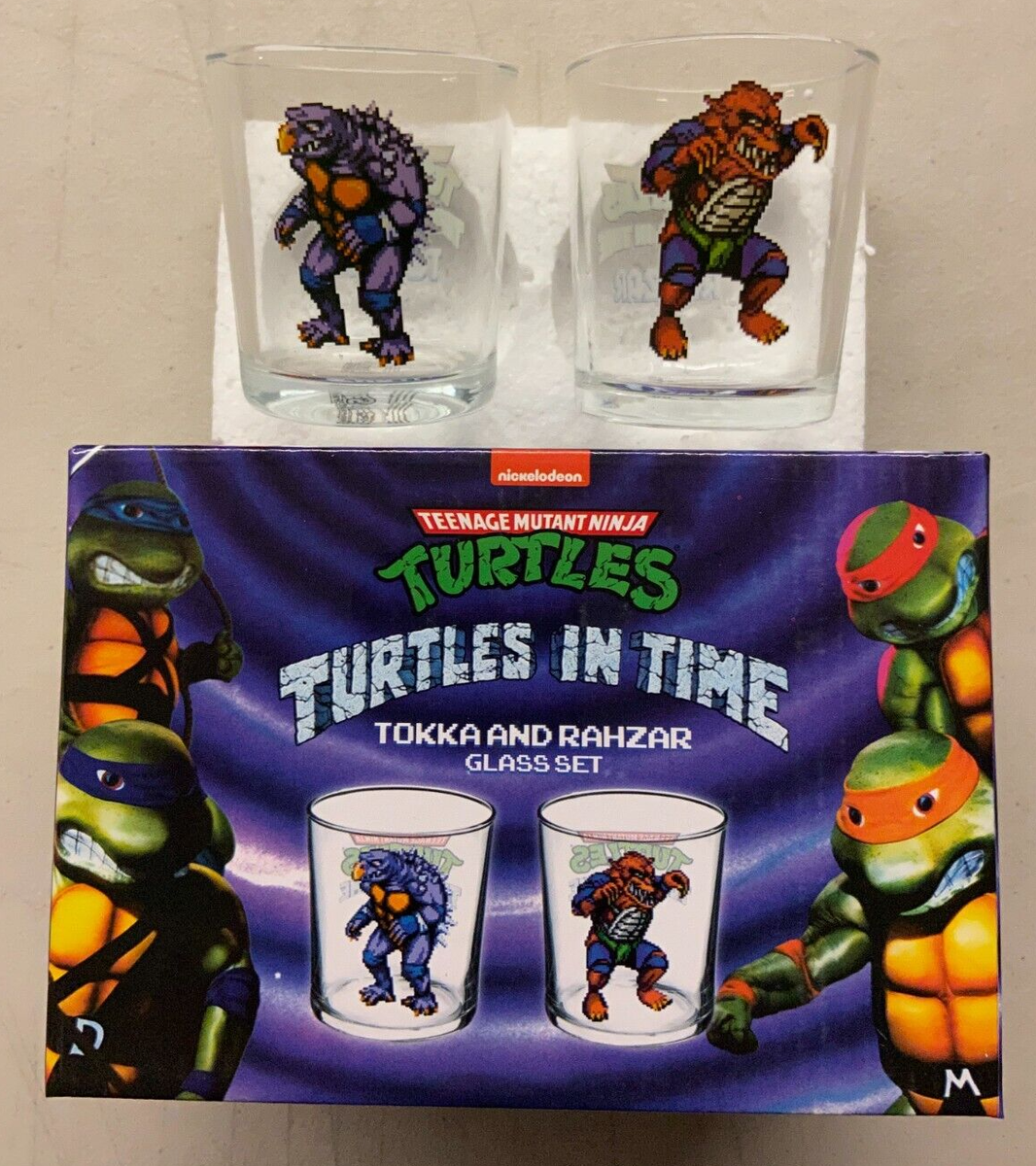 TMNT Teenage Mutant Ninja Turtles Tokka & Rahzar Glass Set Loot